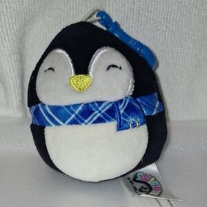 Squishmallows‎ "Luna" The Penguin w Blue Scarf Keychain Charm
